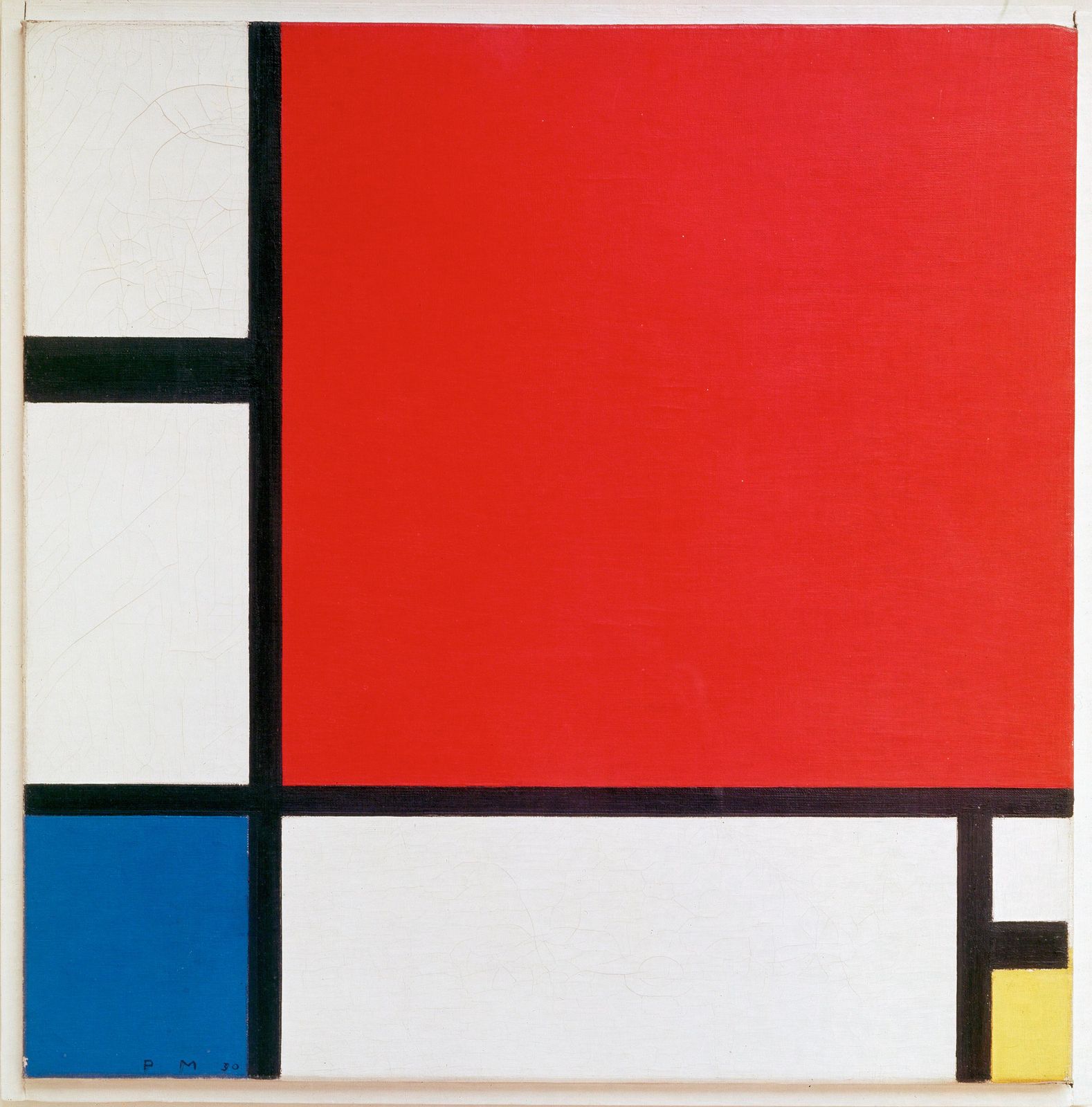 6a2962f5dd02425a0aa7fd1a Piet Mondriaan 1930 Mondrian Composition II in Red Blue and Yellow